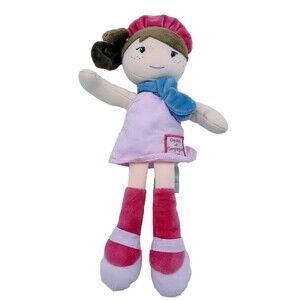 Camille Doudou et Compagnie Paris Girl Doll Plush Brown Hair Freckles 12” DC2948